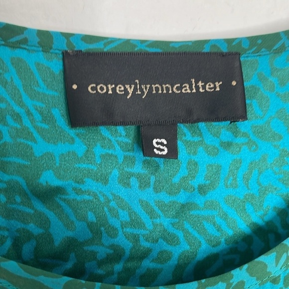 Corey Lynn Calter Side Tie Green Short Sleeve Dress Size Small - Picture 2 of 5